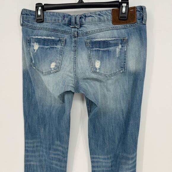 GARAGE Skinny Jeans Womens Size 7 Blue Distressed Ripped Light Wash Denim - Picture 8 of 8